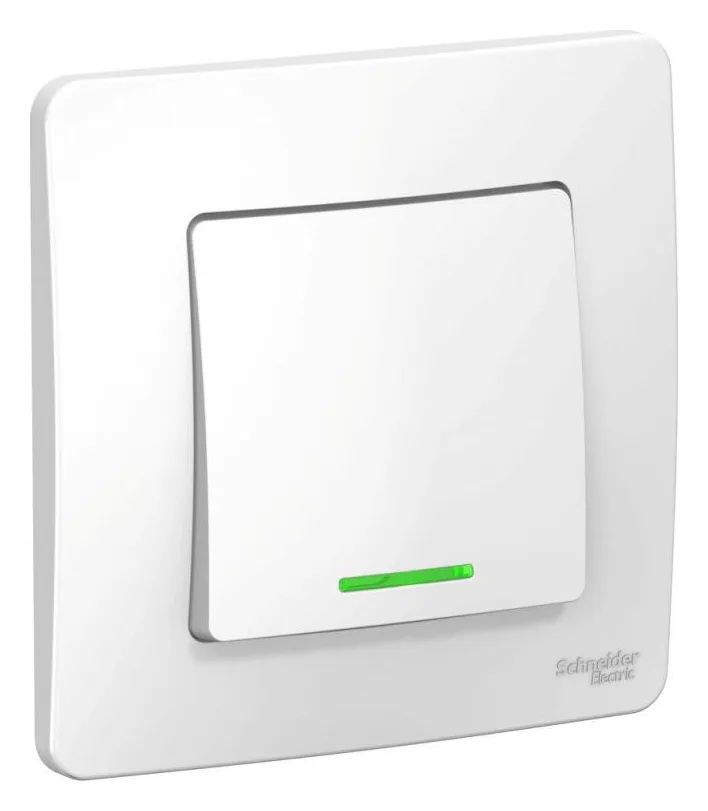 Выключатель 1-кл. СП Blanca 10А IP20 (сх. 1) 250В с подсветкой бел. SE BLNVS010111