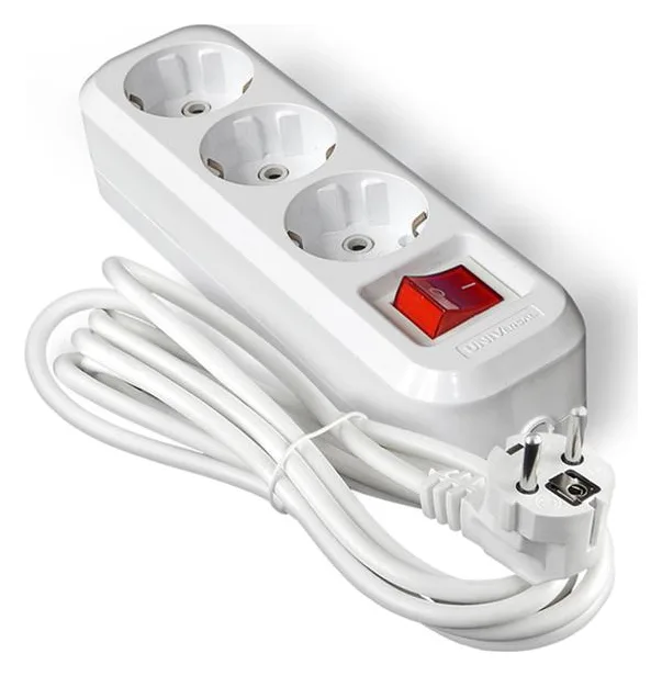 Удлинитель 3х5м с заземл. IP20 S-303А ПВС 3х1.5 с выкл.Universal 1727