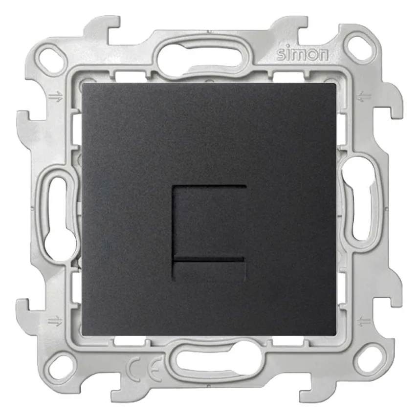 Розетка компьютерная СП Simon 24 RJ45 кат.5E UTP IP20 механизм графит Simon 2410598-038