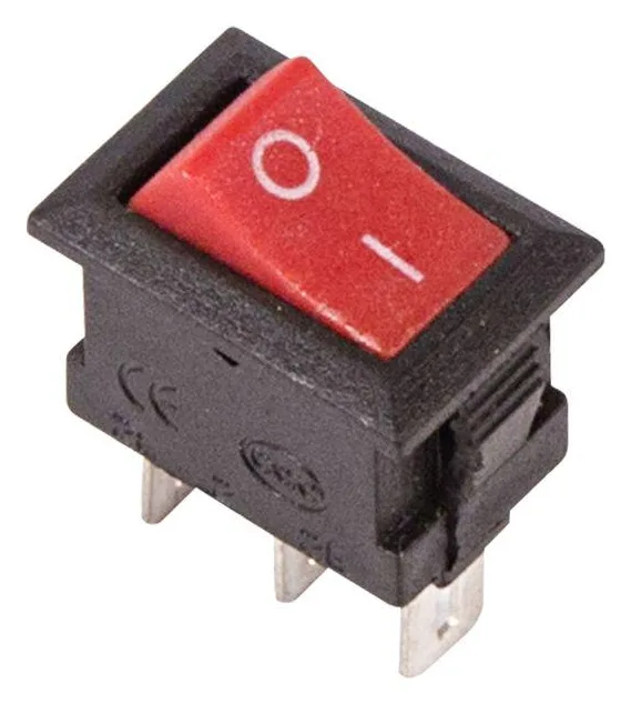 Выключатель клавишный 250В 3А (3с) ON-ON красн. Micro (RWB-102) Rexant 36-2031