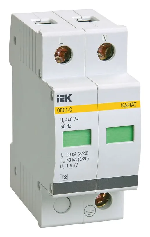 Ограничитель перенапряжения ОПС1-C 2P KARAT IEK MOP20-2-C