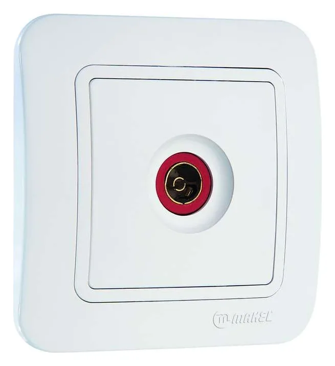 Розетка телевизионная TV 1-м СП Lillium 16А IP20 бел./бел. Makel 70007
