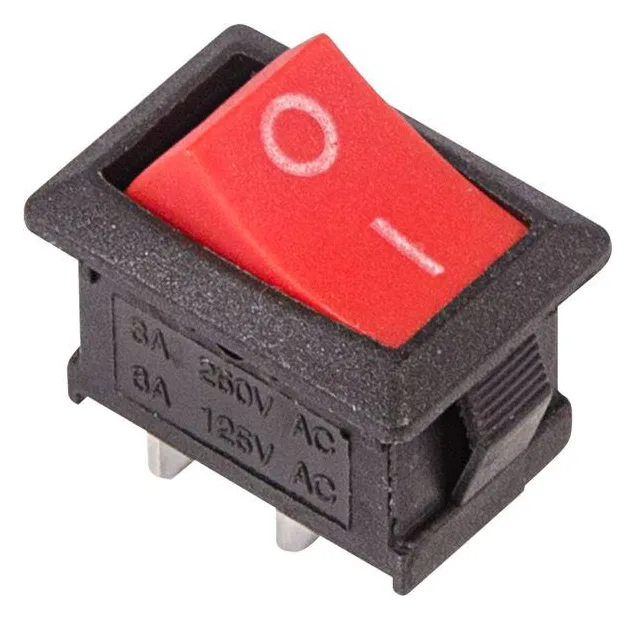 Выключатель клавишный 250В 6А (2с) ON-OFF красн. Mini (RWB-201 SC-768) Rexant 36-2111