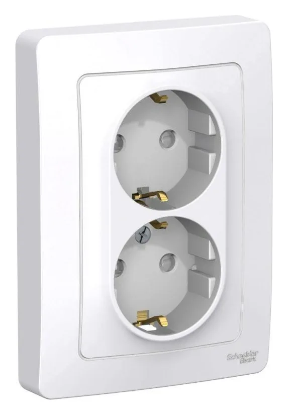 Розетка 2-м СП Blanca 16А IP20 250В с заземл. защ. шторки бел. SE BLNRS001121