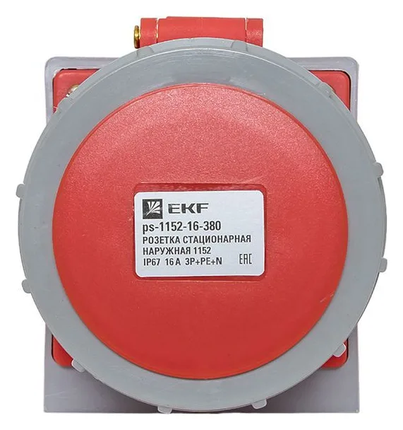 Розетка стационарная наружная 1152 3Р+РЕ+N 16А 380В IP67 PROxima EKF ps-1152-16-380