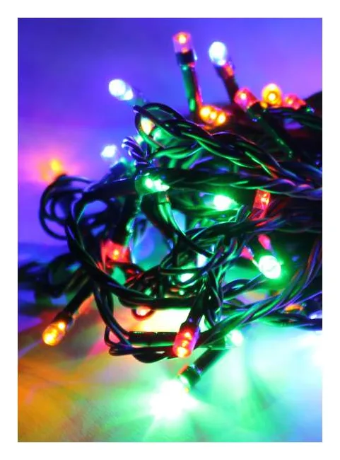 Гирлянда светодиодная 100LED зел. провод 10.8м 8 режимов мигания IP20 мультиколор Космос KOC_GIR100LED_RGB