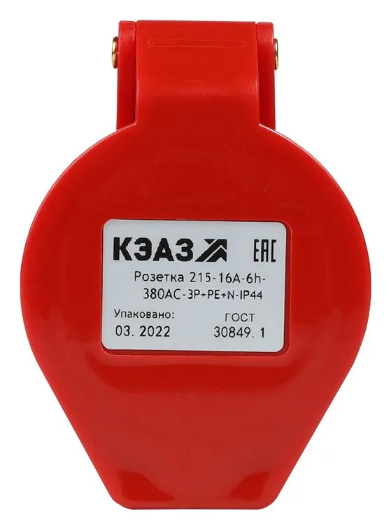 Розетка кабельная 214 16А 380AC 3P+PE 6ч IP44 КЭАЗ 222750