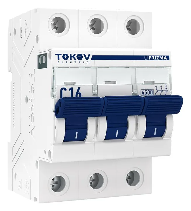 Выключатель автоматический модульный 3п C 16А 4.5кА PRIZMA TOKOV ELECTRIC TKE-PZ45-MCBI-3-16-C