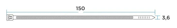 Хомут под винт 3.6х150 нейл. бел. (уп.100шт) REXANT 07-0154
