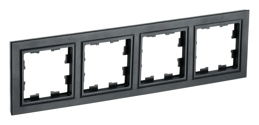 Рамка 4-м BRITE РУ-4-БрЧ черн. IEK BR-M42-K02