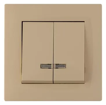 Выключатель 2-клав. с подсветкой Karea RIZZ крем Makel 88010023