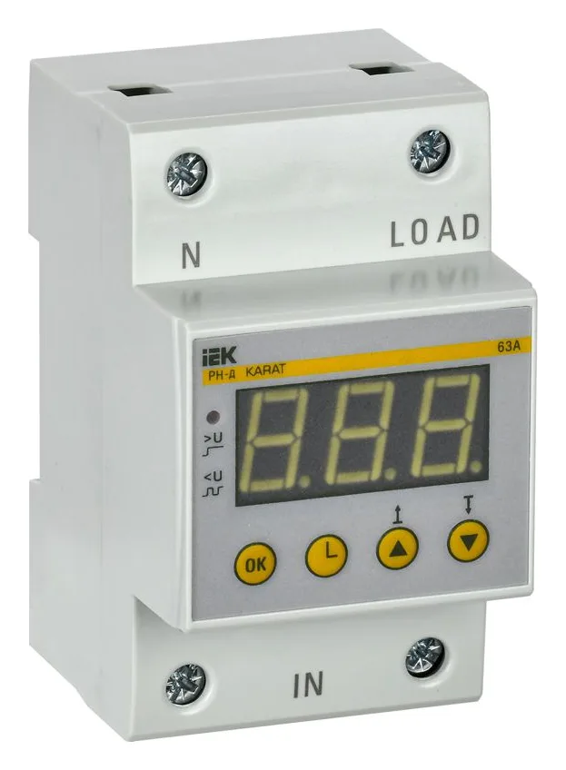Реле напряжения РН-д 1ф 54мм 63А KARAT IEK IVR31-1-63
