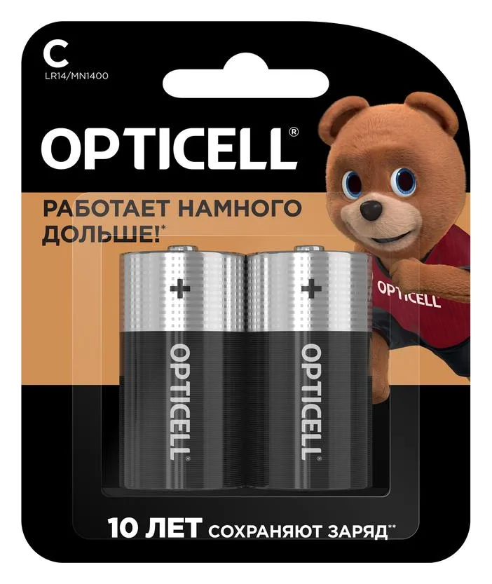 Элемент питания алкалиновый C/LR14 1.5В (блист. 2шт) Basic Opticell 5051004/6051004
