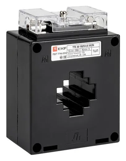 Трансформатор тока ТТЕ 30 150/5А кл. точн. 0.5S 5В.А EKF tte-30-150-0.5S/tc-30-150-0.5S