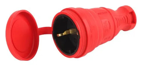 Разъем каучуковый R8-RED-IP44 с/з прямой 16А IP44 красн. Эра Б0044548