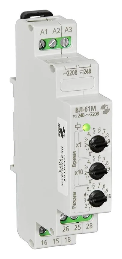 Реле времени ВЛ-61М 24В AC-DC/220В AC 10 режимов 0.1с.9.9ч Реле и Автоматика A8223-76911366