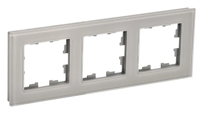 Рамка 3-м BRITE РУ-3-2-БрД стекло дым. IEK BR-M32-G-K30