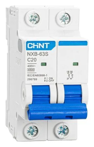 Выключатель автоматический модульный 2п C 20А 4.5кА NXB-63S (R) CHINT 296789