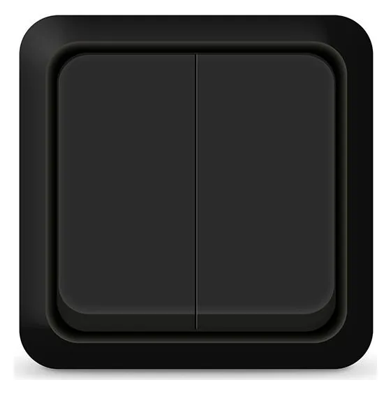 Выключатель 2-кл. ОП Олимп 10А IP20 черн. Universal 2213