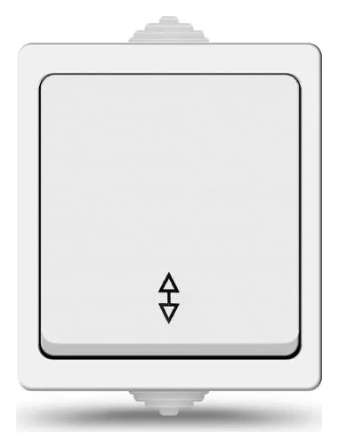 Переключатель проходной 1-кл. ОП Аллегро 10А IP54 (еврослот) бел. UNIVersal 5563484