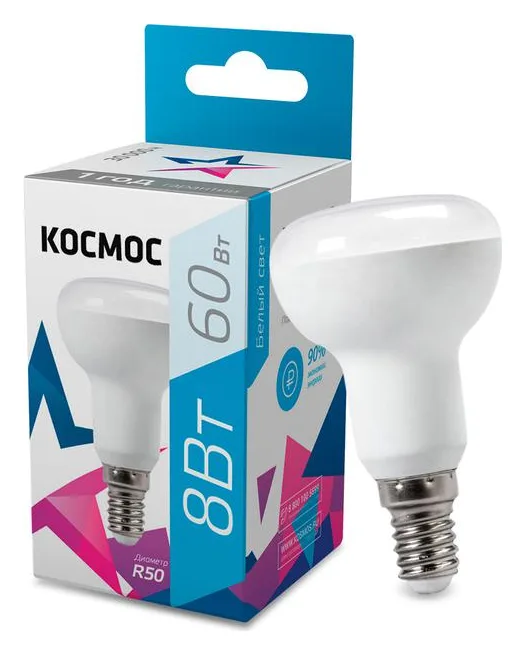 Лампа светодиодная R50 8Вт 220В E14 4500К Космос Lksm_LED8wR50E1445