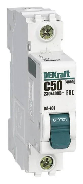 Выключатель автоматический модульный 1п C 50А 4.5кА ВА-101 DEKraft 11059DEK