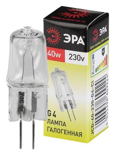 Лампа галогенная G4-JCD-40W-230V-Cl 40Вт G4 230В Эра C0039280