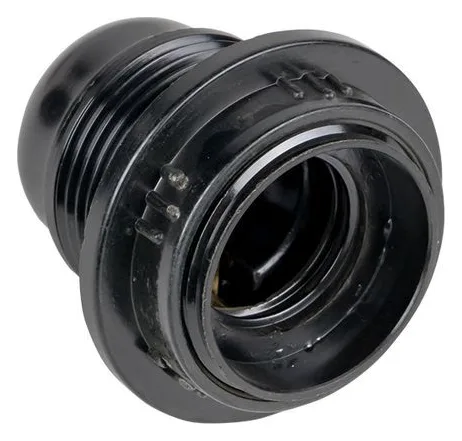 Патрон карболитовый с кольцом E27 черн. EKF LHC-E27-r-s