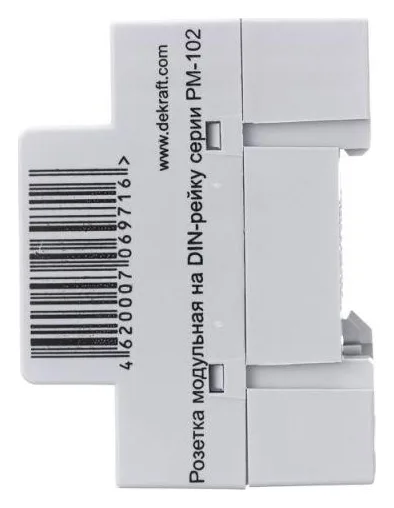 Розетка модульная РМ-102 16А 220В 2P+PEN на DIN-рейку DEKraft 18012DEK
