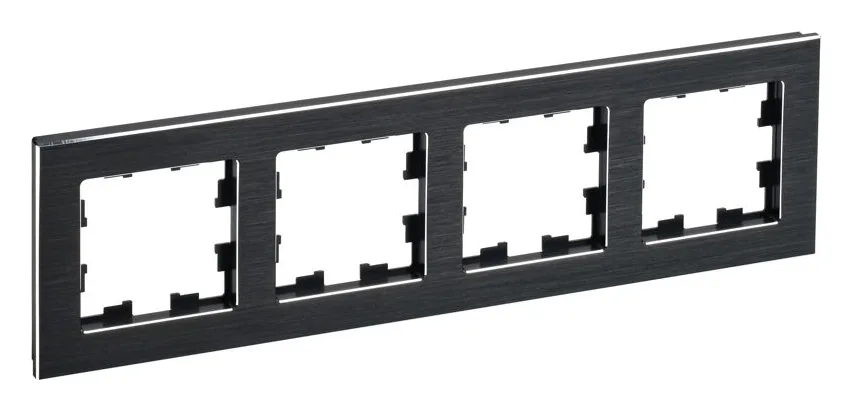Рамка 4-м BRITE РУ-4-1-БрЧ металл черн. IEK BR-M42-M-K02