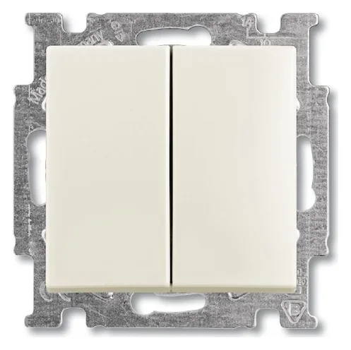 Выключатель 2-кл. 1п СП Basic 55 10А IP20 с клавишей механизм chalet-white ABB 2CKA001012A2187