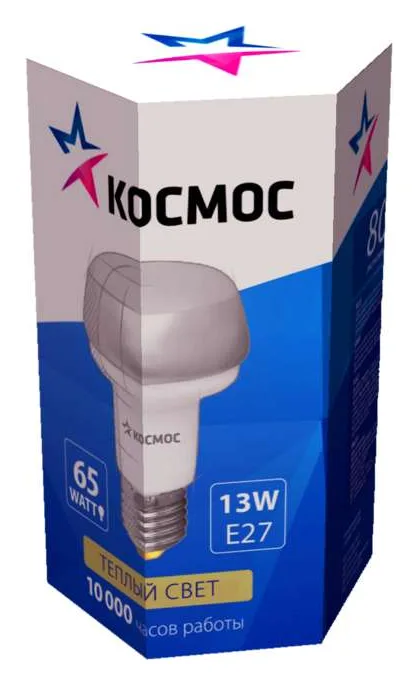 Лампа люминесцентная компакт. R63 13Вт E27 2700К D КОСМОС lksmR63d13wE2727