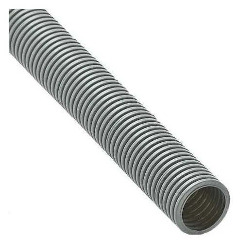 Труба гофрированная ПВХ легкая d40мм с протяжкой сер. (уп.15м) Ruvinil 14001