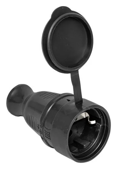 Розетка переносная 16А IP44 230В 2P+PE с защ. крышкой каучук PROxima EKF RPS-012-16-230-44-r