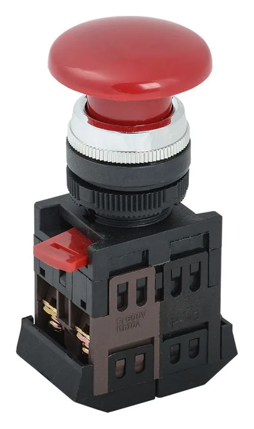Кнопка "Грибок" AEА-22 d22мм 1НО+1НЗ красн. GENERICA BBG30-AEA-K04