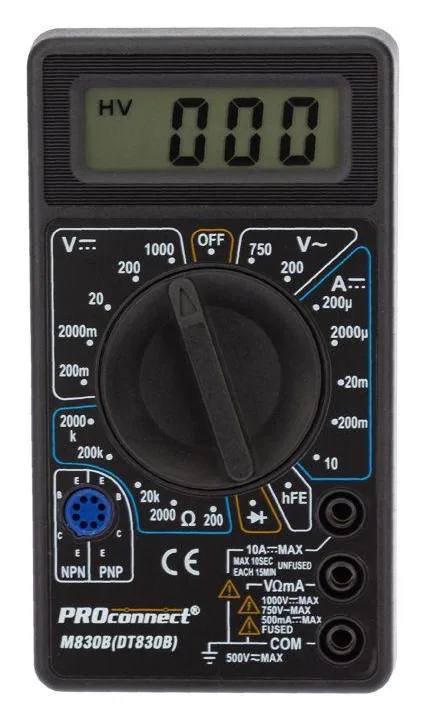 Мультиметр портативный M830B (DT830B) PROCONNECT 13-3011