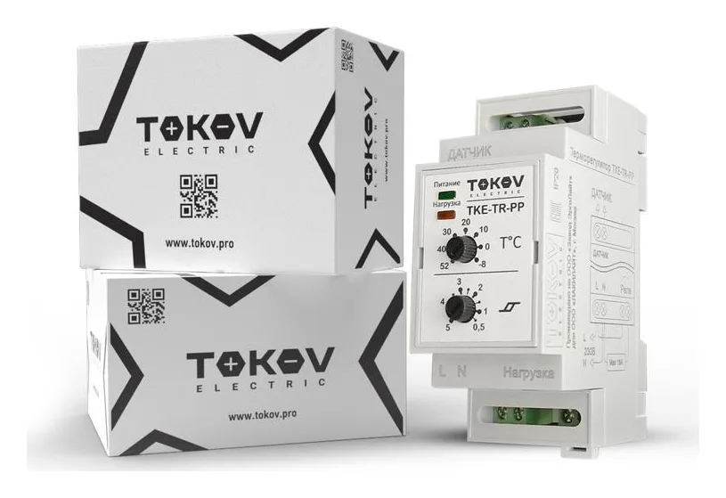Термостат механический для обогрева труб на DIN-рейку Tokov Electric TKE-TR-PP
