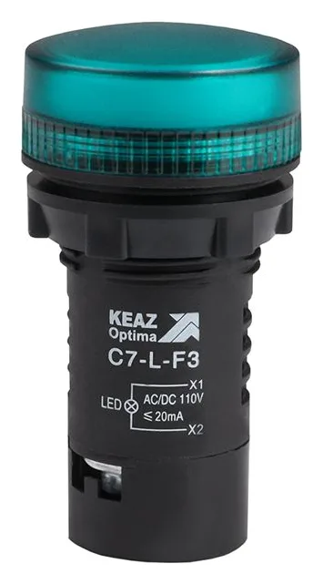 Лампа светодиодная OptiSignal Compact D22 С7-L-F3 зел. 110В AC/DC XB7EV03GP КЭАЗ 362154