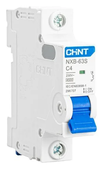 Выключатель автоматический модульный 1п C 4А 4.5кА NXB-63S (R) CHINT 296707