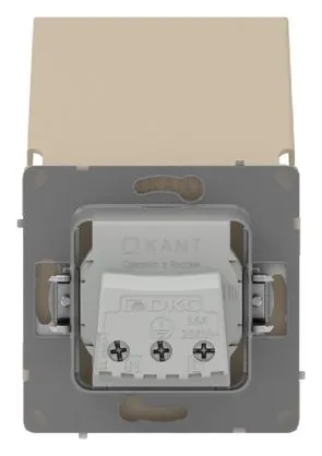 Розетка силовая KANT IP44 2P+E защ. шторки с крышкой ванильн. марципан DKC 7015013