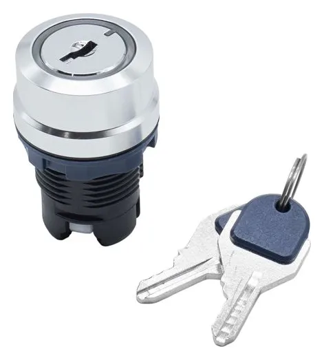 Головка переключателя с ключом на 3 положения с фиксацией стандартная ручка алюм. черн. DKC M22S-KL3A