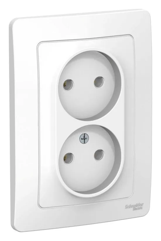 Розетка 2-м СП Blanca 16А IP20 250В без заземл. без защ. шторок бел. SE BLNRS000021