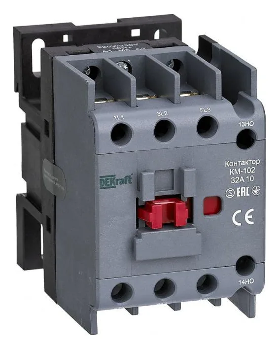 Контактор КМ-102 3п 32А кат. 230В AC 1НО AC-3 AC-4 DEKraft 22005DEK