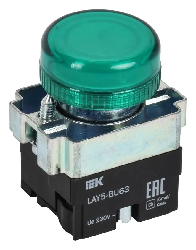 Индикатор светосигнальный LAY5-BU63 d22мм 230В зел. KARAT IEK BLS50-BU-K06