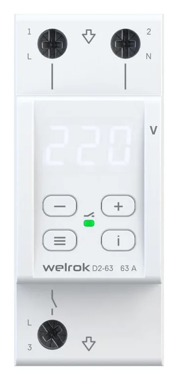 Реле напряжения d2-63 Welrok 4660251140069