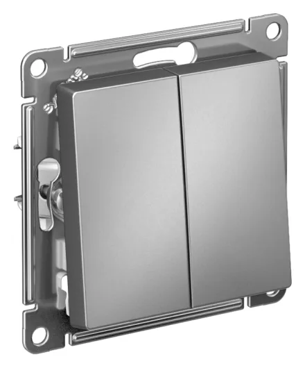 Переключатель проходной 2-кл. СП AtlasDesign 10А IP20 (сх. 6/2) 10AX механизм сталь SE ATN000965