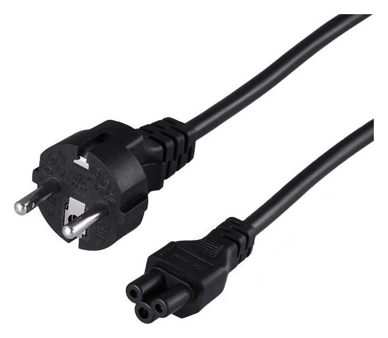 Шнур сетевой Евро 3х0.75кв.мм 1.8м (PVC) (с заземлением) (ноутбук) Rexant 11-1151