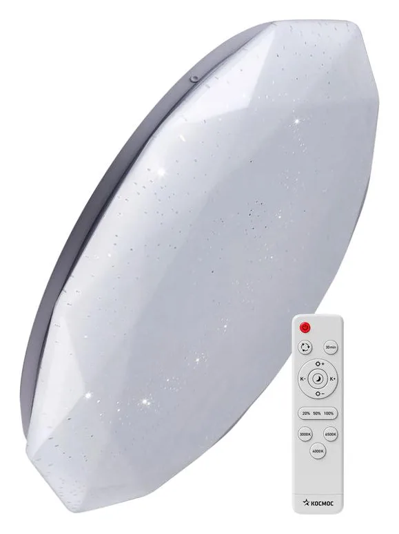 Светильник светодиодный PREMIUM DIAMOND 75Вт 230В 3000-6500К 6000лм IP40 500х90мм настенно-потолочный управляемый с пультом ДУ КОСМОС KSDiam75W