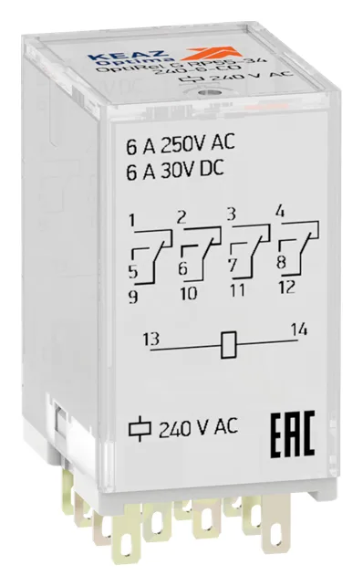 Реле промежуточное OptiRel G RP55-34-24D-6-CO КЭАЗ 281125