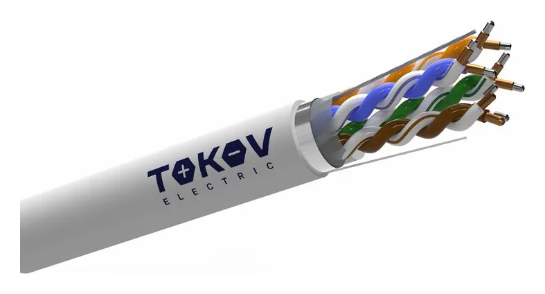Кабель витая пара F/UTP 4х2х24 AWG кат.5E CCA PVC indoor Fluke tested 305м (м) TOKOV ELECTRIC TKL-C06-F42CCA-5E-305-PVC